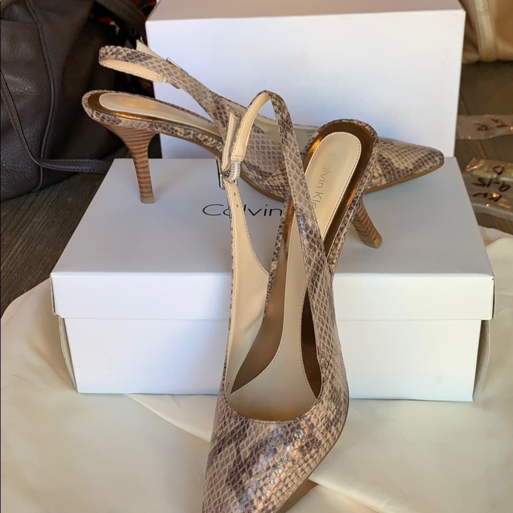 Calvin Klein Python print slip backs